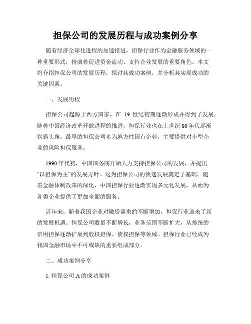 担保公司的发展历程与成功案例分享