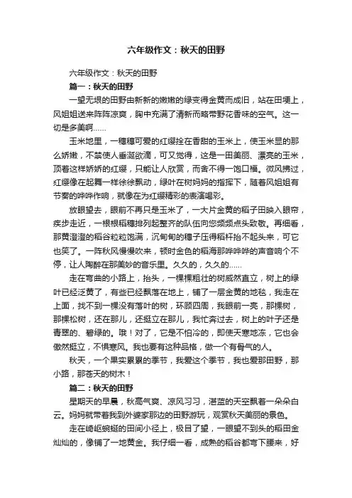 六年级作文：秋天的田野