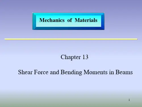 工程力学双语课件ch13-Shear Force and Bending Moments in Beams