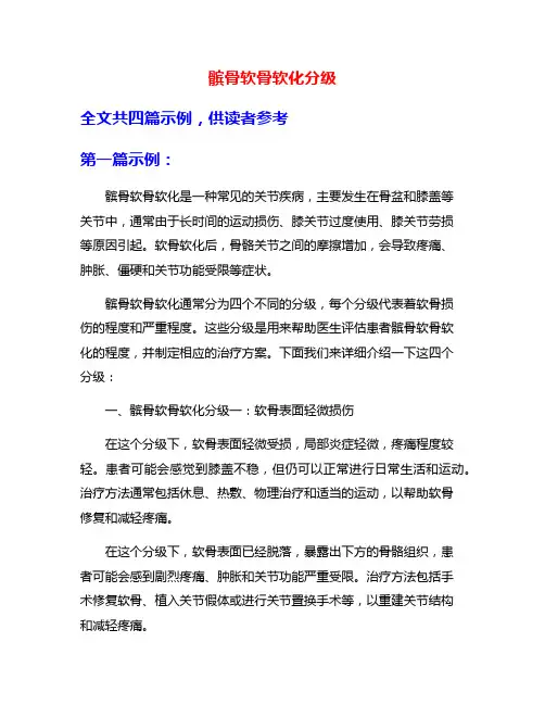 髌骨软骨软化分级