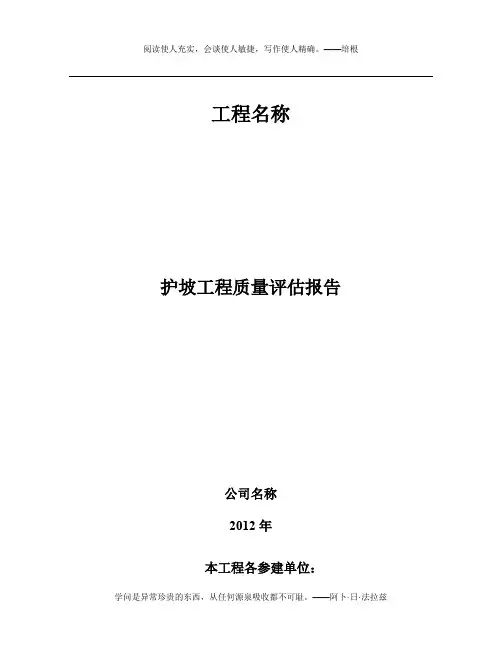护坡工程质量评估报告