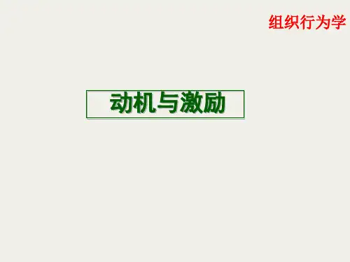 组织行为学之动机与激励概述(PPT 38页)