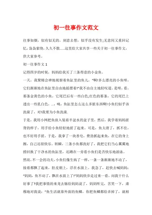 初一往事作文范文