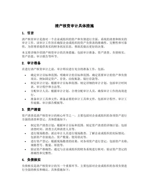 清产核资审计具体措施