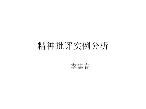 精神批评实例分析