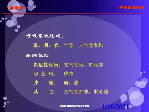 临床医学病理学呼吸系统疾病培训课件