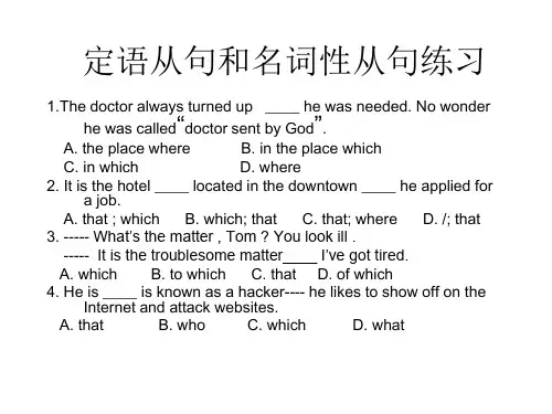 定语从句和名词性从句练习