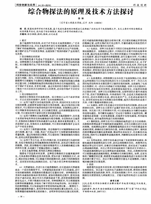 综合物探法的原理及技术方法探讨