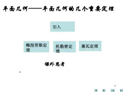 高一全国高中数学联赛辅导课件----平面几何的几个重要定理