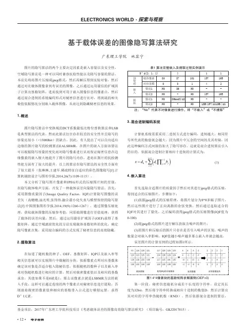 基于载体误差的图像隐写算法研究