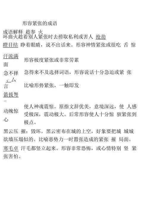 形容紧张的成语