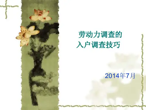 劳动力调查入户技巧