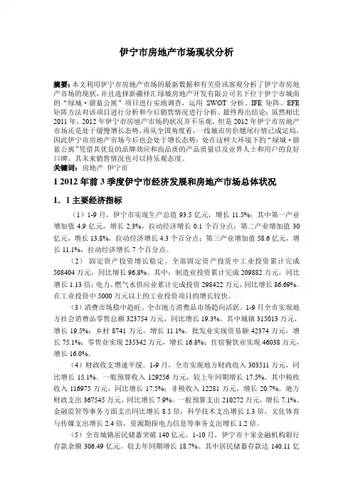 伊宁市房地产市场现状分析