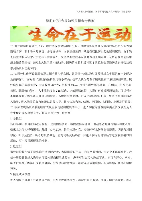 膈肌破裂(专业知识值得参考借鉴)