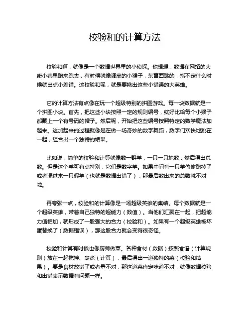 校验和的计算方法