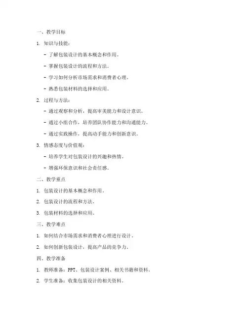 包装设计教学教案模板及反思