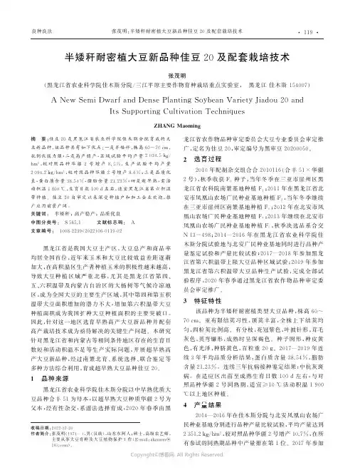 211033667_半矮秆耐密植大豆新品种佳豆20及配套栽培技术