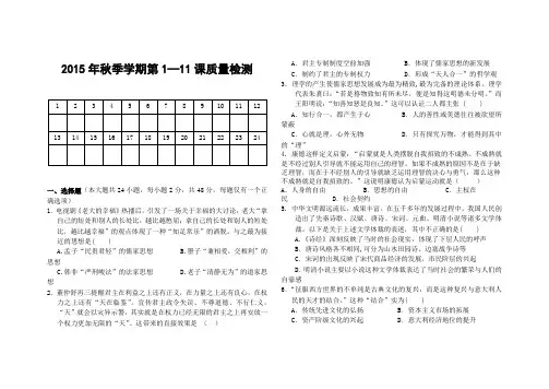 人教版高中历史必修三1到11课题目