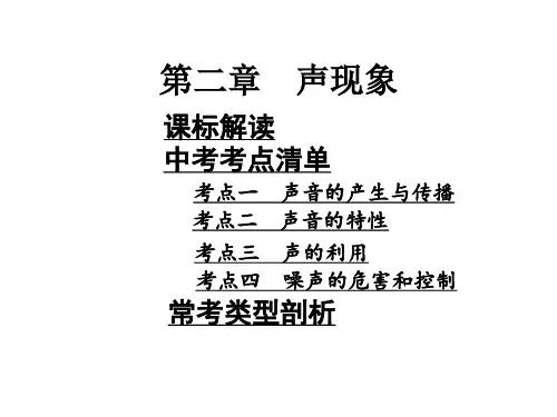 【中考考点清单】2014年中考物理总复习课件：第一部分 教材知识梳理 第二章 声现象(含13年中考试题)