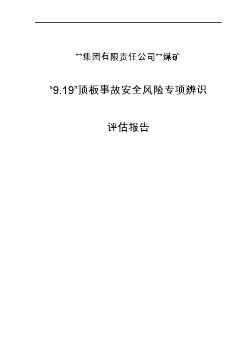 煤矿顶板事故专项风险辨识报告