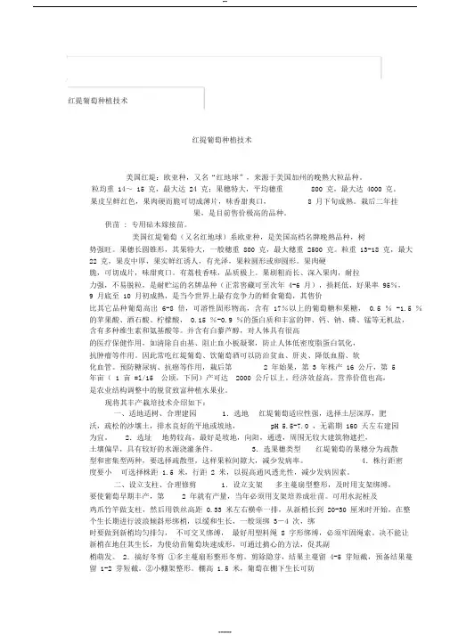 红提葡萄种植技术