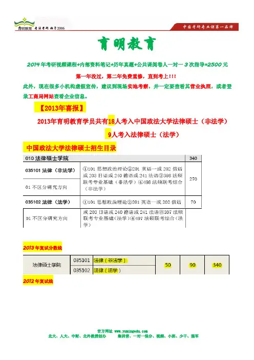 中国政法大学法硕专业考研重难点讲解-重点笔记