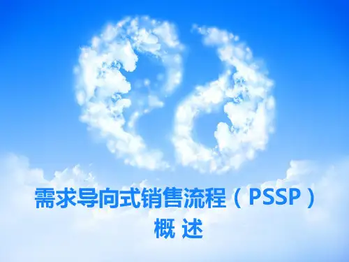 需求导向式销售流程PSSP概述PPT