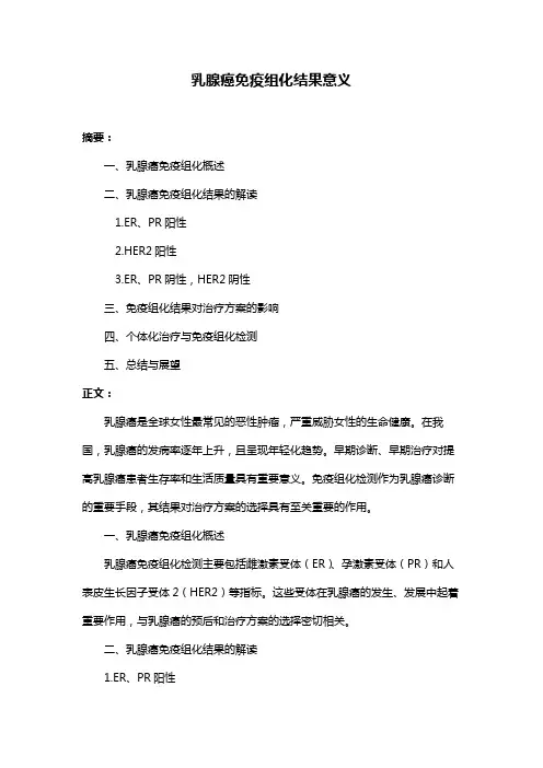 乳腺癌免疫组化结果意义