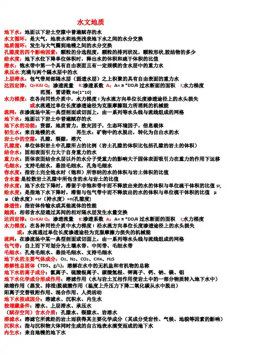 水文地质 -详细版