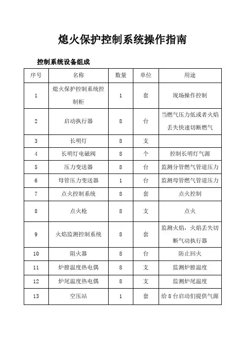 熄火保护系统操作指南