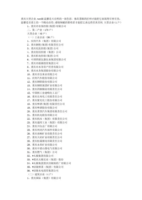 重庆大型企业
