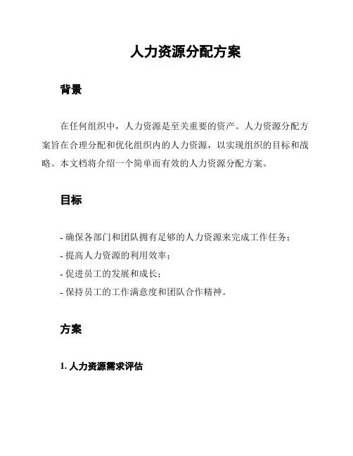 人力资源分配方案