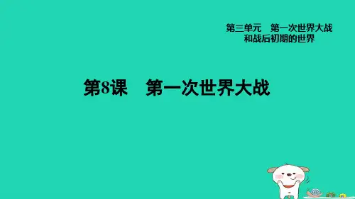 福建省2024九年级历史下册第3单元第一次世界大战和战后初期的世界第8课第一次世界大战课件新人教版