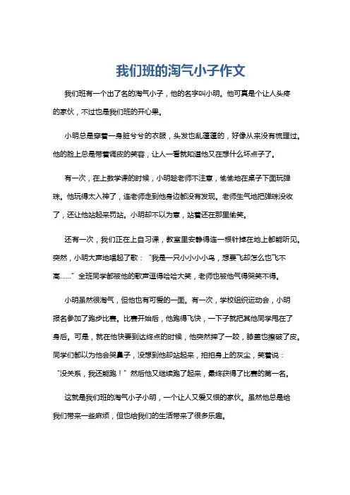 我们班的淘气小子作文