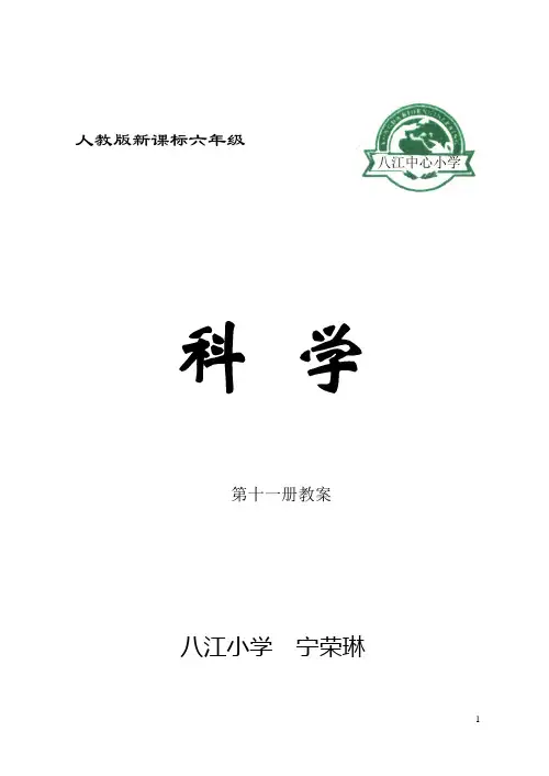人教版六年级上册科学全册教案%2b教案