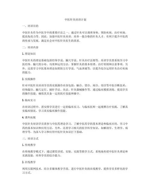 中医针灸培训计划