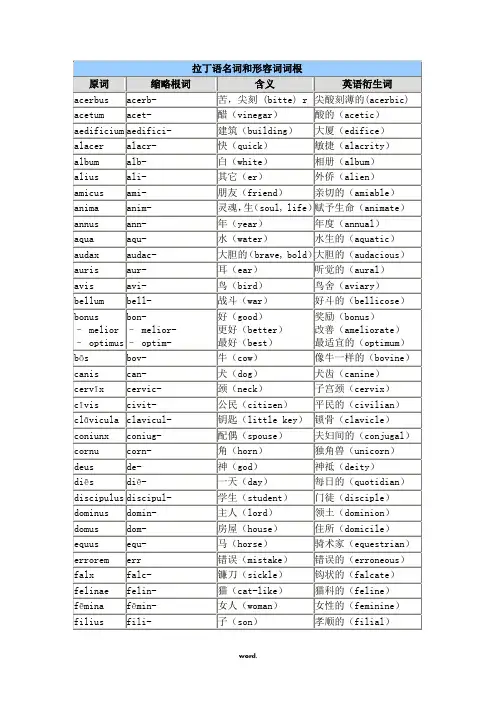 拉丁语词根(精.选)