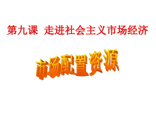 9.1 市场配置资源 课件-高中政治人教版必修一(共27张PPT)
