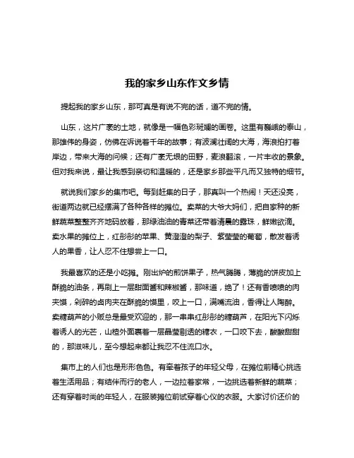 我的家乡山东作文乡情