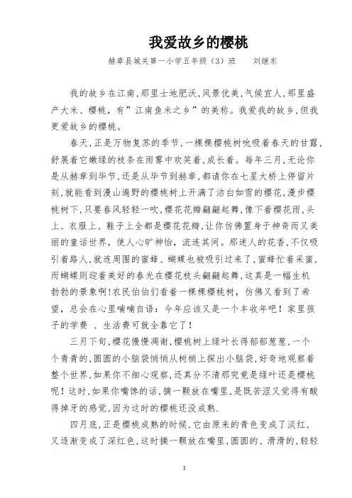 我爱故乡的樱桃