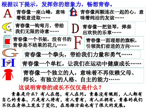 人教版《道德与法治》七年级下册：1.2 成长的不仅仅是身体 课件(共36张PPT)