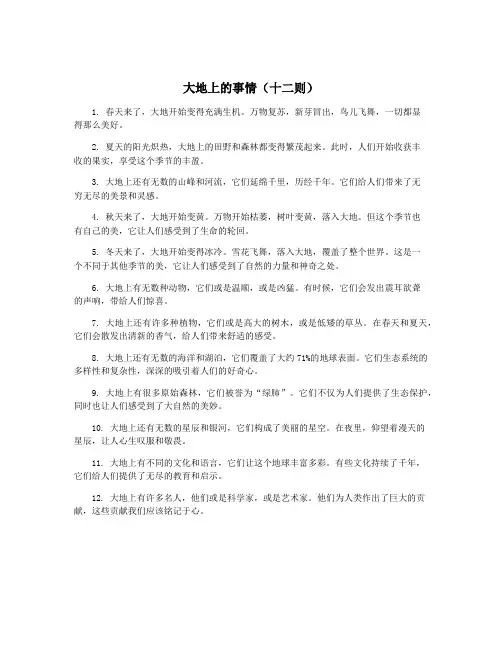 大地上的事情(十二则)