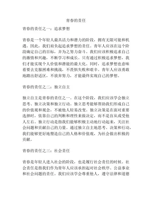 青春的责任