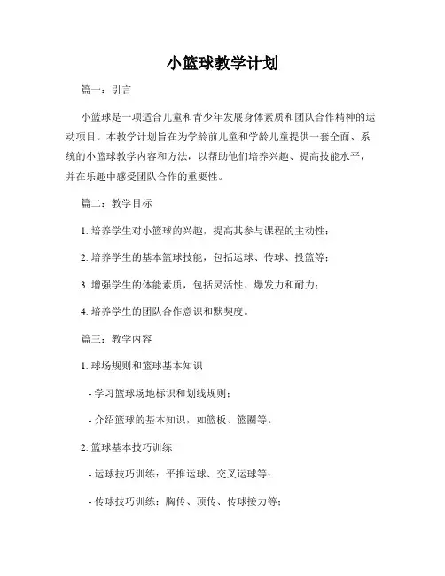 小篮球教学计划