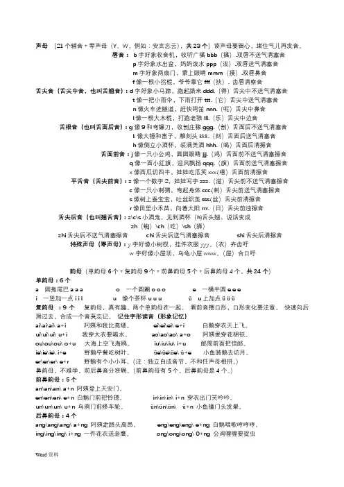 拼音描红-声母韵母全(打印版)
