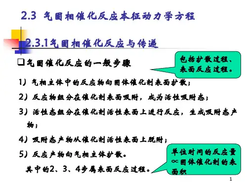 2.3  气固相催化反应本征动力学方程