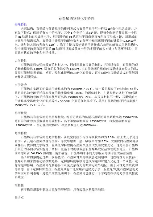 石墨烯的物理化学特性