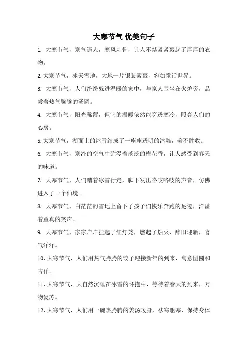 大寒节气 优美句子