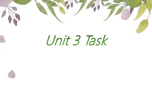 牛津译林版 高一英语 必修一Unit 3 looking good, feeling good, Task 课件 共31张PPT
