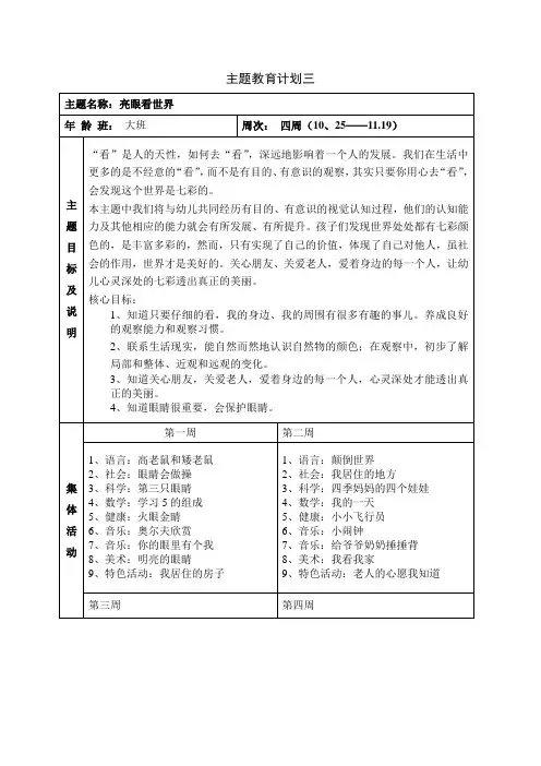 主题计划3亮眼看世界